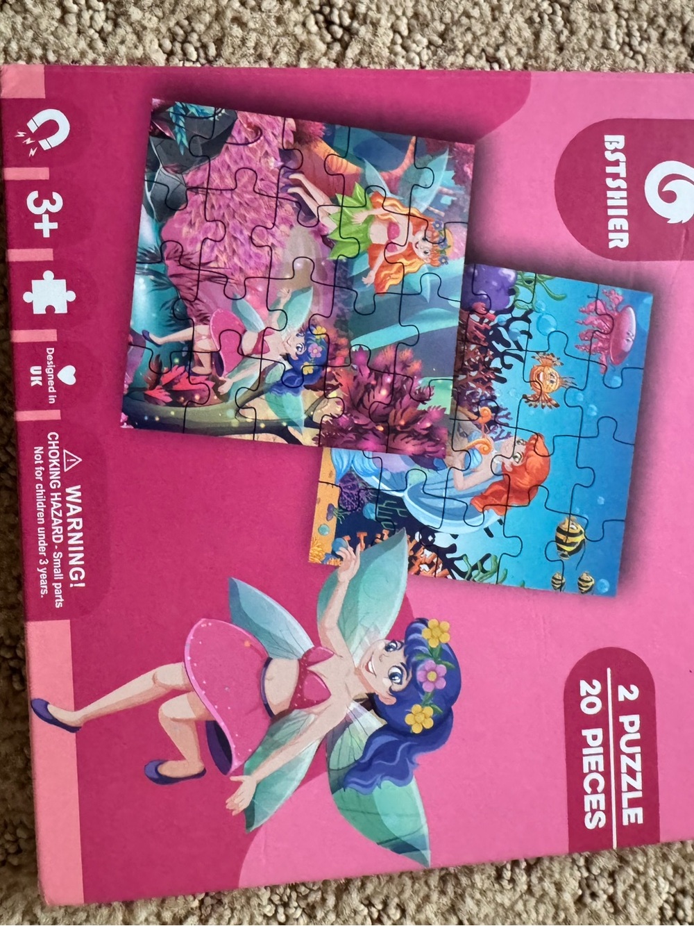 Travofun Magnetic Puzzles for Kids Ages 3-5,20 Piece Jigsaw Mermaid Puzzles